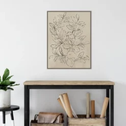 22" X 30" Outlined Leaves I By Asia Jensen Framed Canvas Wall Art Gray Wash - Amanti Art -Home Decor Series Store GUEST 204d9399 1ada 4c71 b282 e81b72ac41eb