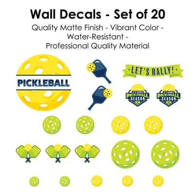 Big Dot Of Happiness Let’s Rally - Pickleball - Peel And Stick Sports Decor Vinyl Wall Art Stickers - Wall Decals - Set Of 20 5 Big Dot Of Happiness Let’s Rally - Pickleball - Peel And Stick Sports Decor Vinyl Wall Art Stickers - Wall Decals - Set Of 20 - Image 5