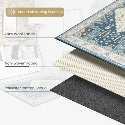 Costway Area Rugs 5'4'' X 6'7''5'4'' X 7'7'' Faux Wool Fabric Doormat Home Carpet Living Room Bedroom 5 Costway Area Rugs 5'4'' X 6'7''5'4'' X 7'7'' Faux Wool Fabric Doormat Home Carpet Living Room Bedroom - Image 5