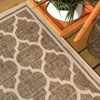 Trebol Moroccan Trellis Textured Weave Indoor/Outdoor Area Rug - JONATHAN Y 3 Trebol Moroccan Trellis Textured Weave Indoor/Outdoor Area Rug - JONATHAN Y - Image 3