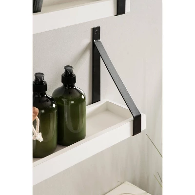 (Set Of 2) 5" X 10" Sudbury Wood And Metal Wall Shelf Set White/Black - Kate & Laurel All Things Decor 8 (Set Of 2) 5" X 10" Sudbury Wood And Metal Wall Shelf Set White/Black - Kate & Laurel All Things Decor - Image 8