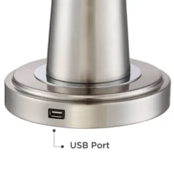 360 Lighting Karla Art Deco Style Table Lamps 25" High Set Of 2 Brushed Nickel With USB Charging Port And Table Top Dimmers White Fabric Drum For Desk 11 360 Lighting Karla Art Deco Style Table Lamps 25" High Set Of 2 Brushed Nickel With USB Charging Port And Table Top Dimmers White Fabric Drum For Desk -Home Decor Series Store GUEST 23e5d086 cf02 42e8 a68f 508b548a38d1