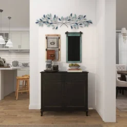 15" X 52" Metal Leaf Wall Decor With Gold Accent Blue - Olivia & May 23 15" X 52" Metal Leaf Wall Decor With Gold Accent Blue - Olivia & May -Home Decor Series Store GUEST 2471b7a0 5c6a 4b1f 953c 41c717fb3394