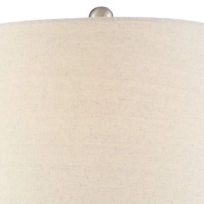 360 Lighting Albert Modern Table Lamp 24 3/4" High Mercury Glass Gourd Oatmeal Drum Shade For Bedroom Living Room Bedside Nightstand Office Kids House 6 360 Lighting Albert Modern Table Lamp 24 3/4" High Mercury Glass Gourd Oatmeal Drum Shade For Bedroom Living Room Bedside Nightstand Office Kids House - Image 6