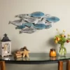 35.75" X 14.75" School Of Fish Metal Wall Art Sculpture Blue/Green/Silver - Danya B.