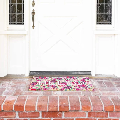 Juvale Natural Coir Hello Spring Door Mat For Front Door Entry, Floral Welcome Non-Slip Rug, 30x17 In 1 Juvale Natural Coir Hello Spring Door Mat For Front Door Entry, Floral Welcome Non-Slip Rug, 30x17 In