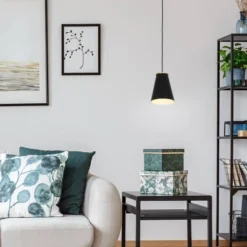 10.38" Metal Pendant Ceiling Light Black - Cresswell Lighting -Home Decor Series Store GUEST 2856dbe9 63f4 485d 8f6a 1b0db442ff84