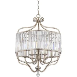 Vienna Full Spectrum Stella Antique Soft Silver Chandelier 22" Wide French Crystal Glass 6-Light Fixture For Dining Room House Foyer Kitchen Island -Home Decor Series Store GUEST 28eab6ac 460d 4509 abd2 43b93ec62b5f