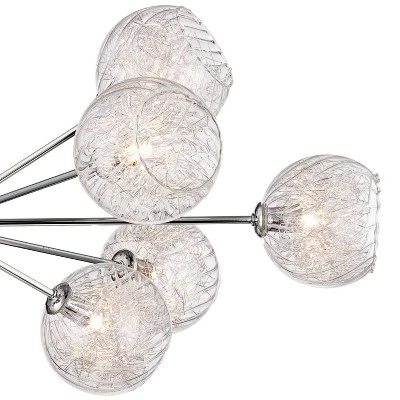 Possini Euro Design Wired Chrome Chandelier Lighting 32" Wide Modern Sputnik Art Glass 12-Light Fixture For Dining Room House Foyer Kitchen Island 2 Possini Euro Design Wired Chrome Chandelier Lighting 32" Wide Modern Sputnik Art Glass 12-Light Fixture For Dining Room House Foyer Kitchen Island - Image 2