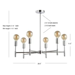 17.75" Adjustable Height Metal Turing Pendant (Includes Energy Efficient Light Bulb) Chrome - JONATHAN Y -Home Decor Series Store GUEST 2a7c8d48 d063 4dfd 8637 3a796e6da6f6