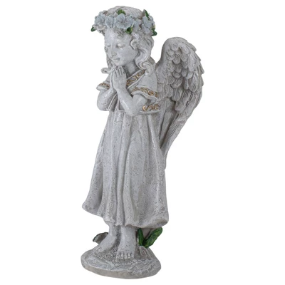Northlight 10" Angel Standing In Prayer Outdoor Garden Statue 3 Northlight 10" Angel Standing In Prayer Outdoor Garden Statue - Image 3