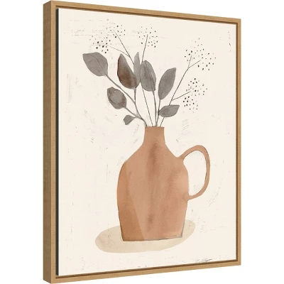 16" X 20" La Planta II Floral Vase By Victoria Barnes Framed Canvas Wall Art - Amanti Art 1 16" X 20" La Planta II Floral Vase By Victoria Barnes Framed Canvas Wall Art - Amanti Art