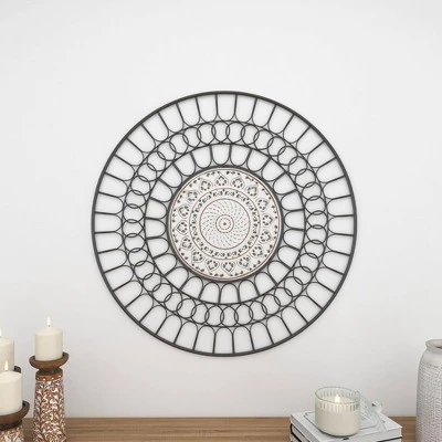 Metal Abstract Carved Design Wall Decor Black - Olivia & May 9 Metal Abstract Carved Design Wall Decor Black - Olivia & May - Image 9