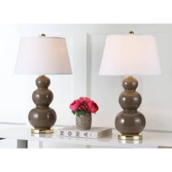 Set Of 2 Pamela Triple Gourd Lamp (Includes LED Light Bulb) Taupe - Safavieh 6 Set Of 2 Pamela Triple Gourd Lamp (Includes LED Light Bulb) Taupe - Safavieh -Home Decor Series Store GUEST 2d8f7585 eae8 40fe ac03 63cd52d7e57c