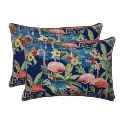 Flamingo 2pc Rectangular Outdoor Throw Pillow Set Blue - Pillow Perfect -Home Decor Series Store GUEST 2f0f336c 6689 4f58 a5f5 6fffd8e580c2