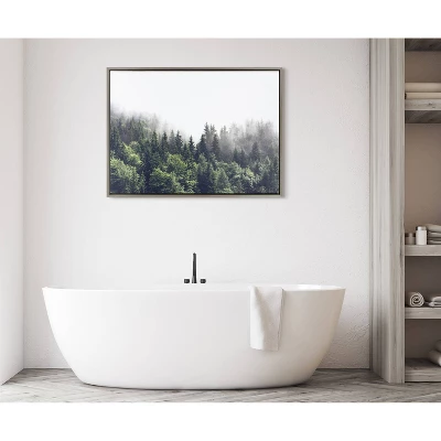 28" X 38" Sylvie Lush Green Forest On A Foggy Day Framed Canvas Gray - Kate & Laurel All Things Decor 4 28" X 38" Sylvie Lush Green Forest On A Foggy Day Framed Canvas Gray - Kate & Laurel All Things Decor - Image 4
