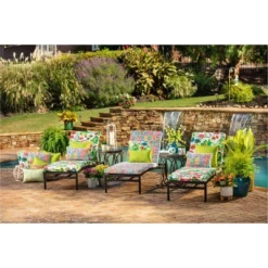 Floral Mania 2pc Rectangular Outdoor Throw Pillow Set Pink - Pillow Perfect