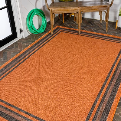 James Modern Border Stripe Indoor/Outdoor Area Rug - JONATHAN Y 4 James Modern Border Stripe Indoor/Outdoor Area Rug - JONATHAN Y - Image 4