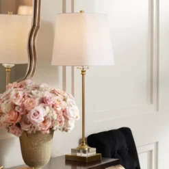 Regency Hill Julia 29 1/2" Tall Skinny Buffet Traditional End Table Lamps Set Of 2 Gold Clear Crystal Metal Living Room Bedroom Bedside White Shade -Home Decor Series Store GUEST 33278ed2 45d0 41cc b7d3 3810d324d8e2