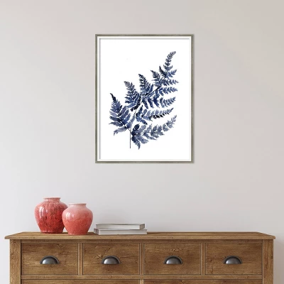 19" X 25" Botanical Fern Indigo By Sara Berrenson Wood Framed Wall Art Print - Amanti Art 7 19" X 25" Botanical Fern Indigo By Sara Berrenson Wood Framed Wall Art Print - Amanti Art - Image 7