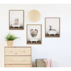 18" X 24" Sylvie Mother Baby Polar Bear Bath Framed Canvas By Amy Peterson Natural - Kate & Laurel All Things Decor -Home Decor Series Store GUEST 33d05786 bfc8 45cb a8b2 ec3bc4a8e544