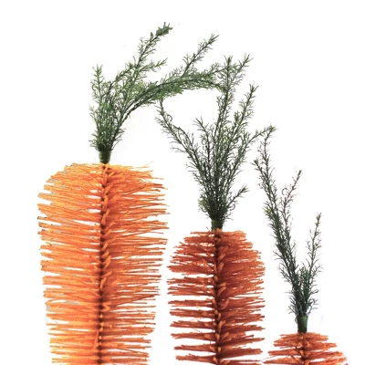 Easter Standing Carrot Trees Set / 3 - 3 Carrot Trees / Display 6.00 Inches - Decorate Decor Mantle Display - Em1799 - Plastic - Orange 2 Easter Standing Carrot Trees Set / 3 - 3 Carrot Trees / Display 6.00 Inches - Decorate Decor Mantle Display - Em1799 - Plastic - Orange - Image 2