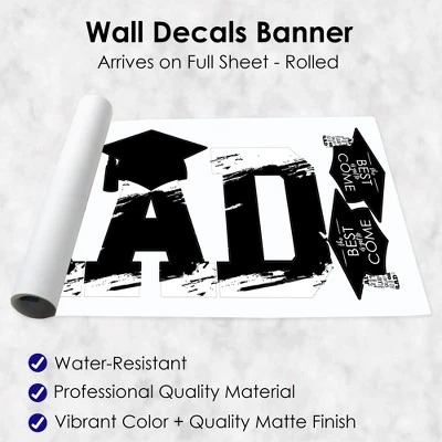 Big Dot Of Happiness Black And White Graduation Party Decor - Vinyl Wall Decals - Grad 4 Big Dot Of Happiness Black And White Graduation Party Decor - Vinyl Wall Decals - Grad - Image 4
