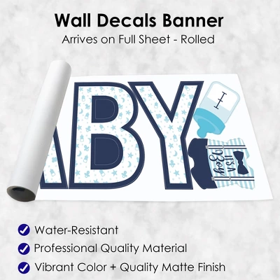 Big Dot Of Happiness It's A Boy - Peel And Stick Blue Baby Shower Standard Banner Wall Decals - Baby 4 Big Dot Of Happiness It's A Boy - Peel And Stick Blue Baby Shower Standard Banner Wall Decals - Baby - Image 4