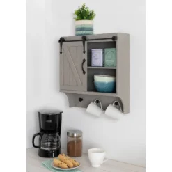 18" X 8" X 20" Decorative Farmhouse Cabinet With Barn Door And 3 Knobs Gray - Kate & Laurel All Things Decor -Home Decor Series Store GUEST 390a18b9 0fcc 4d8e 81e6 fb39ecf92b9d