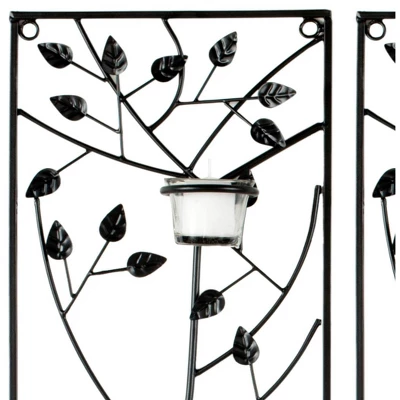 Margot Tea Light Climbing Leaves (Set Of 3) Wall Décor - Black - Safavieh 2 Margot Tea Light Climbing Leaves (Set Of 3) Wall Décor - Black - Safavieh - Image 2