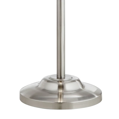 Possini Euro Design Roxie Modern Floor Lamp Standing 65 1/2" Tall Brushed Nickel Sheer Linen Double Drum Shade For Living Room Bedroom Office House 5 Possini Euro Design Roxie Modern Floor Lamp Standing 65 1/2" Tall Brushed Nickel Sheer Linen Double Drum Shade For Living Room Bedroom Office House - Image 5