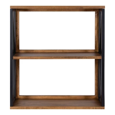 25" X 28" Rigby Wood Decorative Wall Shelf Rustic Brown/Black - Kate & Laurel All Things Decor 1 25" X 28" Rigby Wood Decorative Wall Shelf Rustic Brown/Black - Kate & Laurel All Things Decor