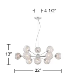 Possini Euro Design Wired Chrome Chandelier Lighting 32" Wide Modern Sputnik Art Glass 12-Light Fixture For Dining Room House Foyer Kitchen Island 13 Possini Euro Design Wired Chrome Chandelier Lighting 32" Wide Modern Sputnik Art Glass 12-Light Fixture For Dining Room House Foyer Kitchen Island -Home Decor Series Store GUEST 3e4511b2 ff9f 4a25 8034 0fa6dd553f11