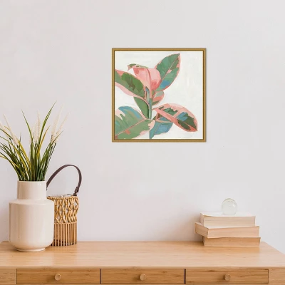 16" X 16" Pink Ficus I By Asia Jensen Framed Canvas Wall Art - Amanti Art 3 16" X 16" Pink Ficus I By Asia Jensen Framed Canvas Wall Art - Amanti Art - Image 3