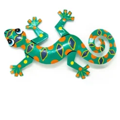 Global Crafts Eight Inch Painted Gecko Recycled Haitian Metal Wall Art -Home Decor Series Store GUEST 400b5e66 efbf 4bb1 8760 e81a62bb59c5