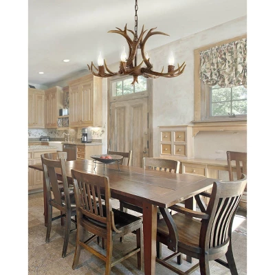 26" LED Adjustable Resin Antler Chandelier - JONATHAN Y 1 26" LED Adjustable Resin Antler Chandelier - JONATHAN Y
