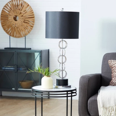 Contemporary Polystone Table Lamp Black - Olivia & May 1 Contemporary Polystone Table Lamp Black - Olivia & May