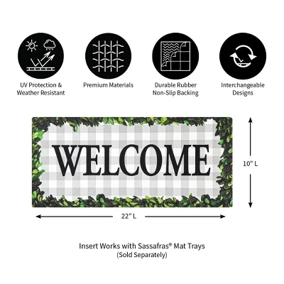 Evergreen Boxwood Framed Plaid Sassafras Indoor Outdoor Switch Doormat 10 X 22 Gray 2 Evergreen Boxwood Framed Plaid Sassafras Indoor Outdoor Switch Doormat 10 X 22 Gray - Image 2