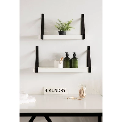 (Set Of 2) 5" X 10" Sudbury Wood And Metal Wall Shelf Set White/Black - Kate & Laurel All Things Decor 7 (Set Of 2) 5" X 10" Sudbury Wood And Metal Wall Shelf Set White/Black - Kate & Laurel All Things Decor - Image 7