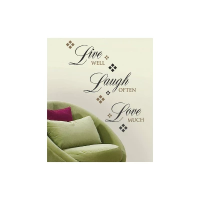 Live Love Laugh Peel And Stick Wall Decal Black/Brown - RoomMates 1 Live Love Laugh Peel And Stick Wall Decal Black/Brown - RoomMates