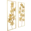 Set Of 2 Metal Floral Orchid Wall Decors With Gold Frame - CosmoLiving By Cosmopolitan