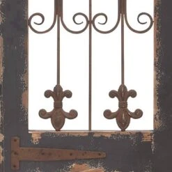 Traditional Metal Scroll Distressed Door Inspired Ornamental Wall Decor With Metal Wire Details Brown - Olivia & May -Home Decor Series Store GUEST 44aafbb1 c22f 4694 8f88 ed928a716e59