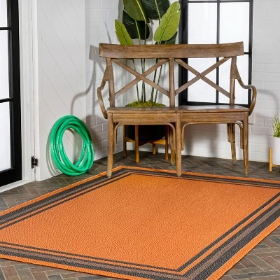 James Modern Border Stripe Indoor/Outdoor Area Rug - JONATHAN Y 5 James Modern Border Stripe Indoor/Outdoor Area Rug - JONATHAN Y - Image 5