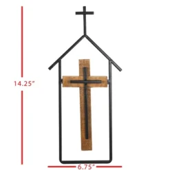 Cross & Steeple Wall Art Metal & Wood - Foreside Home & Garden -Home Decor Series Store GUEST 45ea0598 96f5 45f0 8403 685aa252064c