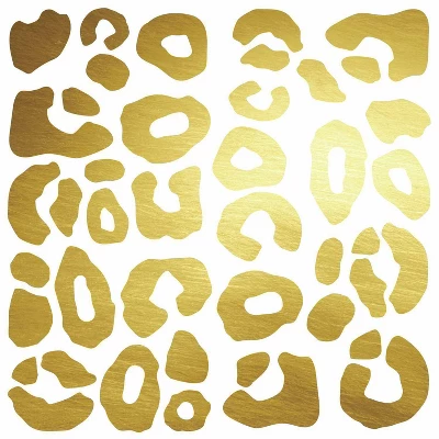 Foil Leopard Spot Peel And Stick Wall Decal Gold - RoomMates 1 Foil Leopard Spot Peel And Stick Wall Decal Gold - RoomMates