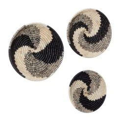Bohemian Seagrass Plate Handmade Spiral Basket Wall Decor Set Of 3 Black - Olivia & May -Home Decor Series Store GUEST 47a8bcb9 3180 46ef 9859 29cc44cdc4ae