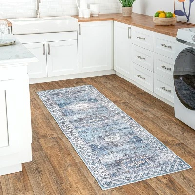NuLOOM Eva Machine Washable Vintage Faded Medallion Area Rug 1 NuLOOM Eva Machine Washable Vintage Faded Medallion Area Rug
