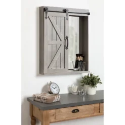 Decorative Wood Wall Storage Cabinet With Vanity Mirror Rustic Gray - Kate & Laurel All Things Decor -Home Decor Series Store GUEST 48ec0754 2812 44d2 b121 240142e00282