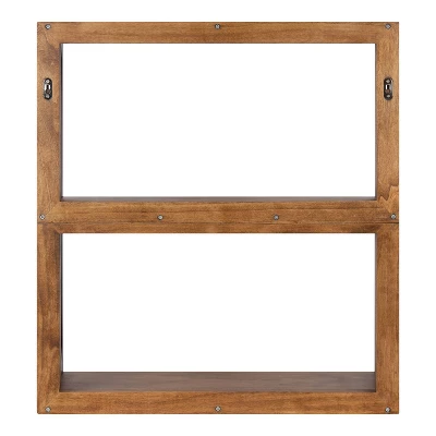 25" X 28" Rigby Wood Decorative Wall Shelf Rustic Brown/Black - Kate & Laurel All Things Decor 2 25" X 28" Rigby Wood Decorative Wall Shelf Rustic Brown/Black - Kate & Laurel All Things Decor - Image 2