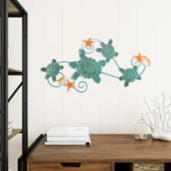 Hastings Home Sea Turtles With Shells And Starfish Nautical 3D Metal Hanging Wall Art -Home Decor Series Store GUEST 4a07bfd0 36aa 4d50 b0b4 d52cb8a4e2f8